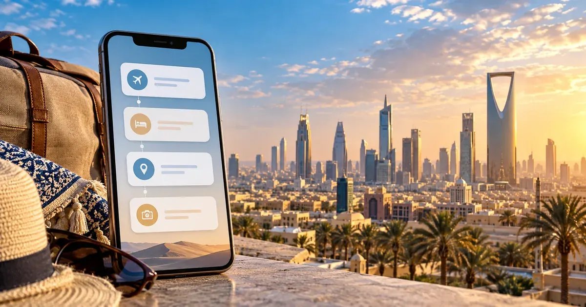 Suudi Arabistan e-visa sürecini anlatan telefon ve boş başvuru adımları