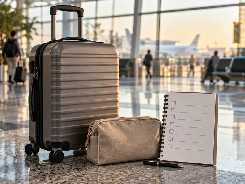 Yola çıkmadan önce son belge ve bagaj kontrolünü anlatan sade sahne