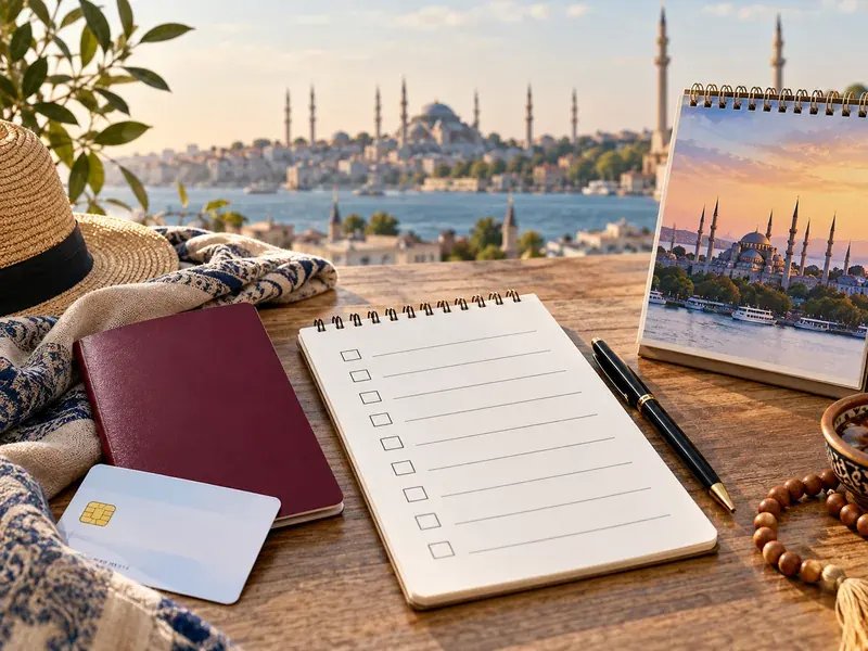 Yolculuk öncesi belgeleri tarihleriyle karşılaştıran işaretlenmemiş liste